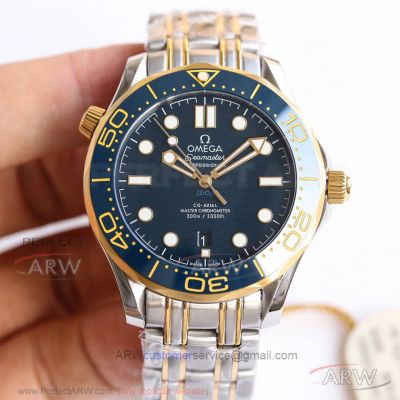AAA Swiss Replica Omega Seamaster Diver 300M Co-Axial 8800 Automatic Yellow Gold On Steel 42mm Watch